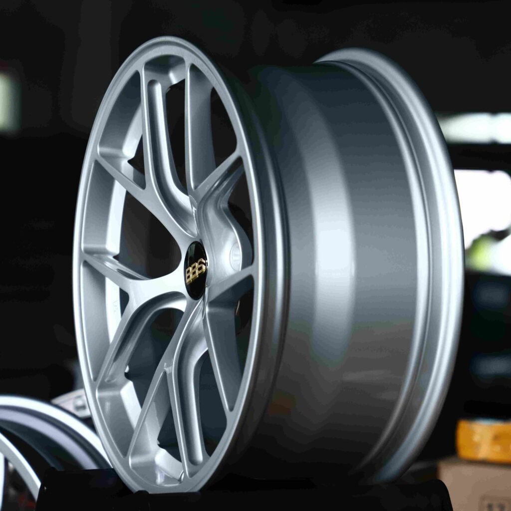 5x120 wheels – Bright Silver 5 Y-Spoke (BBS RI-A-Style), side view