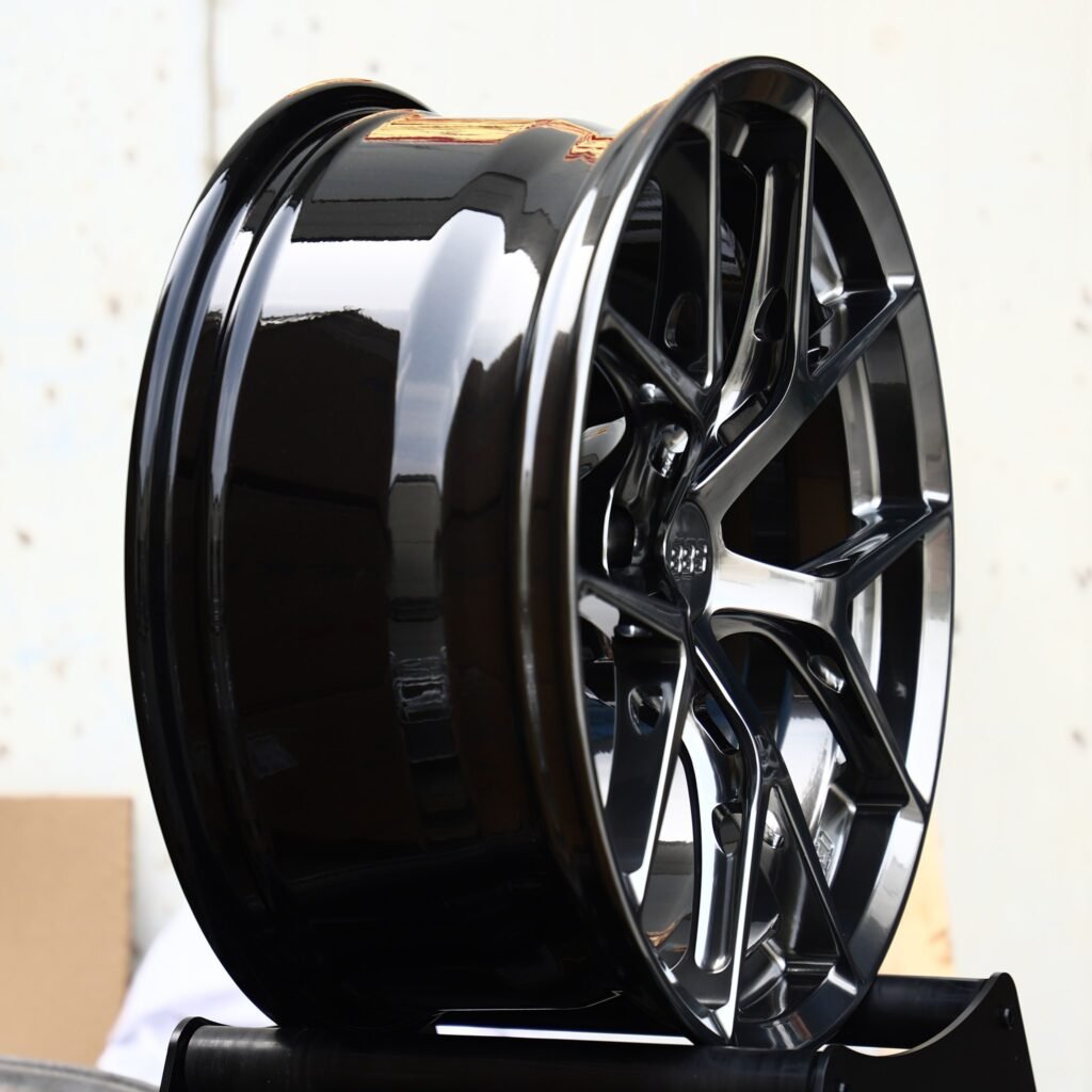 5x130 wheels – Gloss Black Gunmetal 5 Y-Spoke (BBS RI-D-Style), side view
