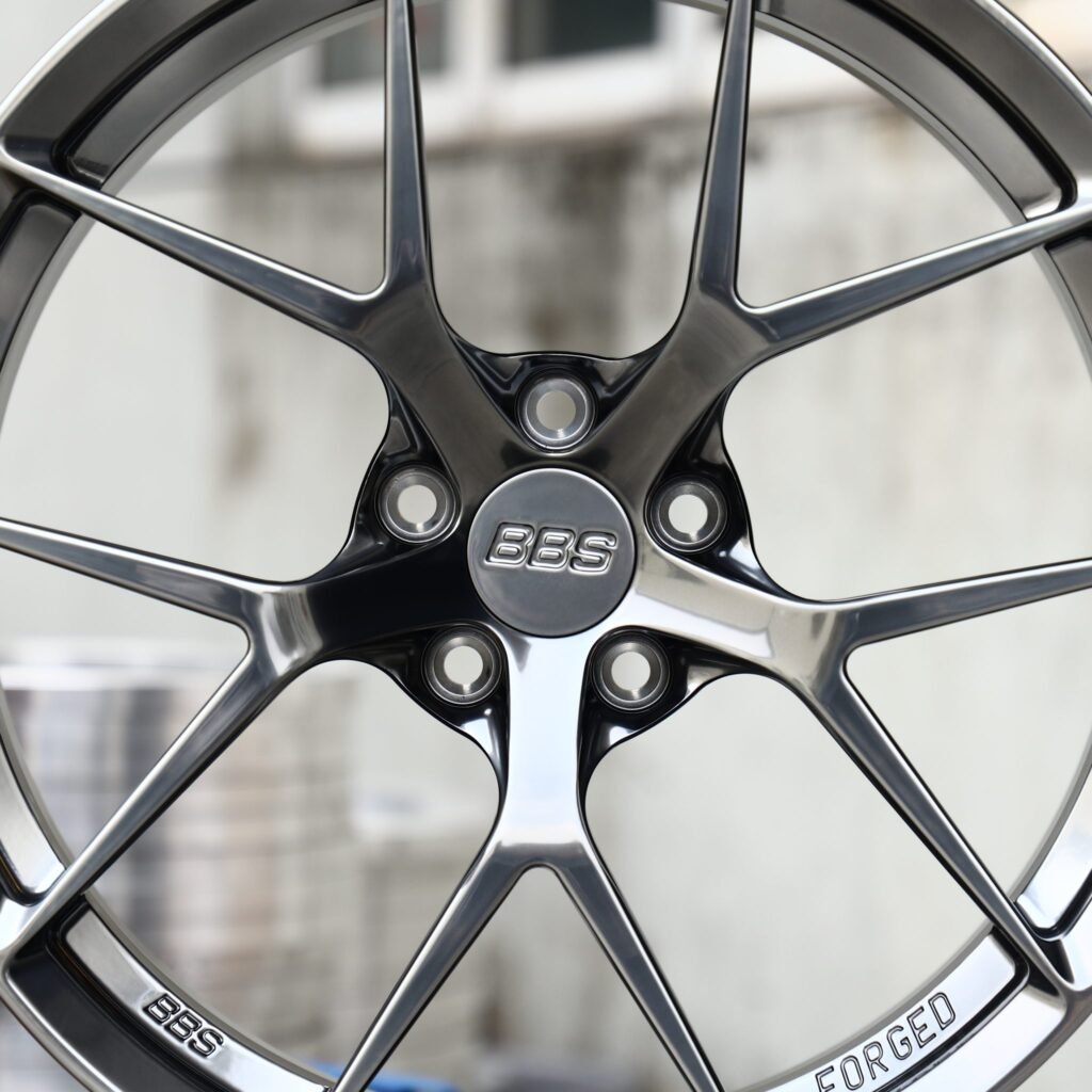 BMW M4 F82 wheels – Gloss Black Gunmetal 5 Y-Spoke (BBS RI-D-Style), lip and barrel detail
