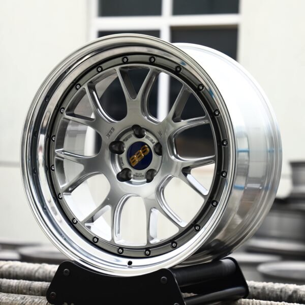 BMW M3 G80 wheels – Brushed Silver 10-Spoke Deep-Lip (BBS-Style), front view