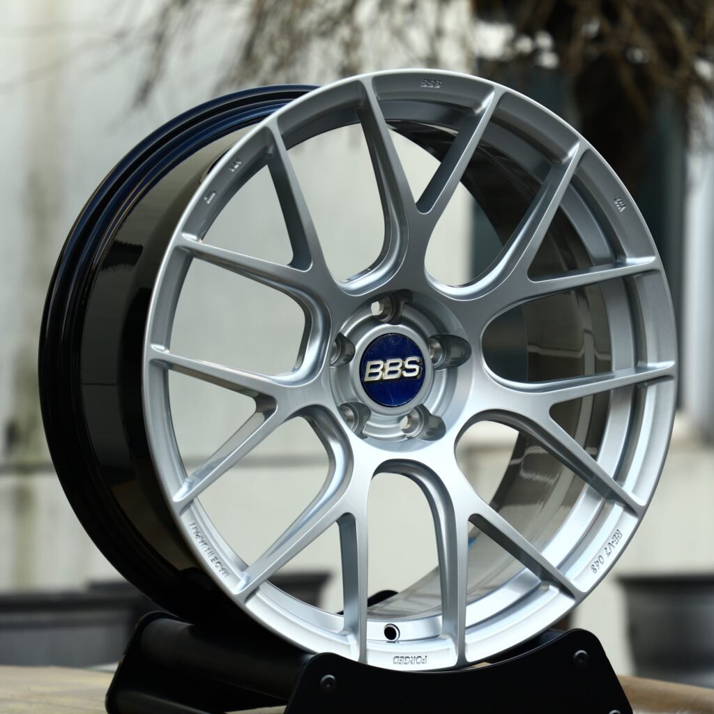 BBS Silver / Gloss Black 7 Y-Spoke Forged Wheels - BMW M3 / Audi RS5 Fitment (5-Lug) view 2