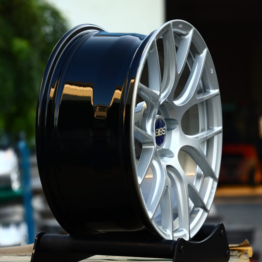 BBS Silver / Gloss Black 7 Y-Spoke Forged Wheels - BMW M3 / Audi RS5 Fitment (5-Lug) view 3