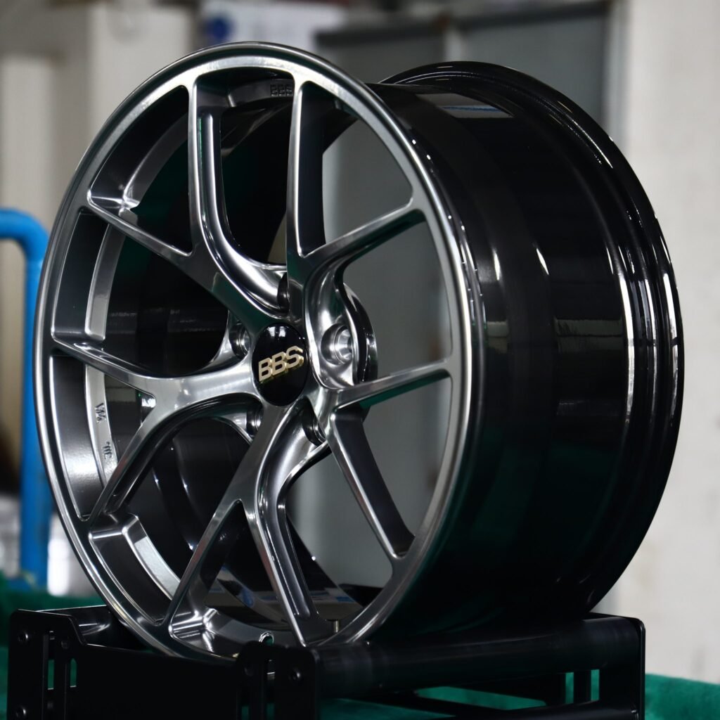 5x130 wheels – Black Chrome 5 Y-Spoke (BBS-Style), side view
