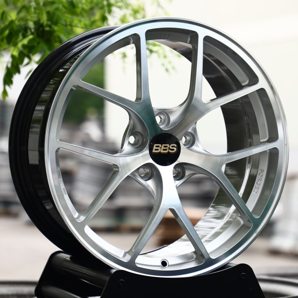 Porsche 911 wheels – Brushed Silver 5 Y-Spoke (BBS-Style), front view