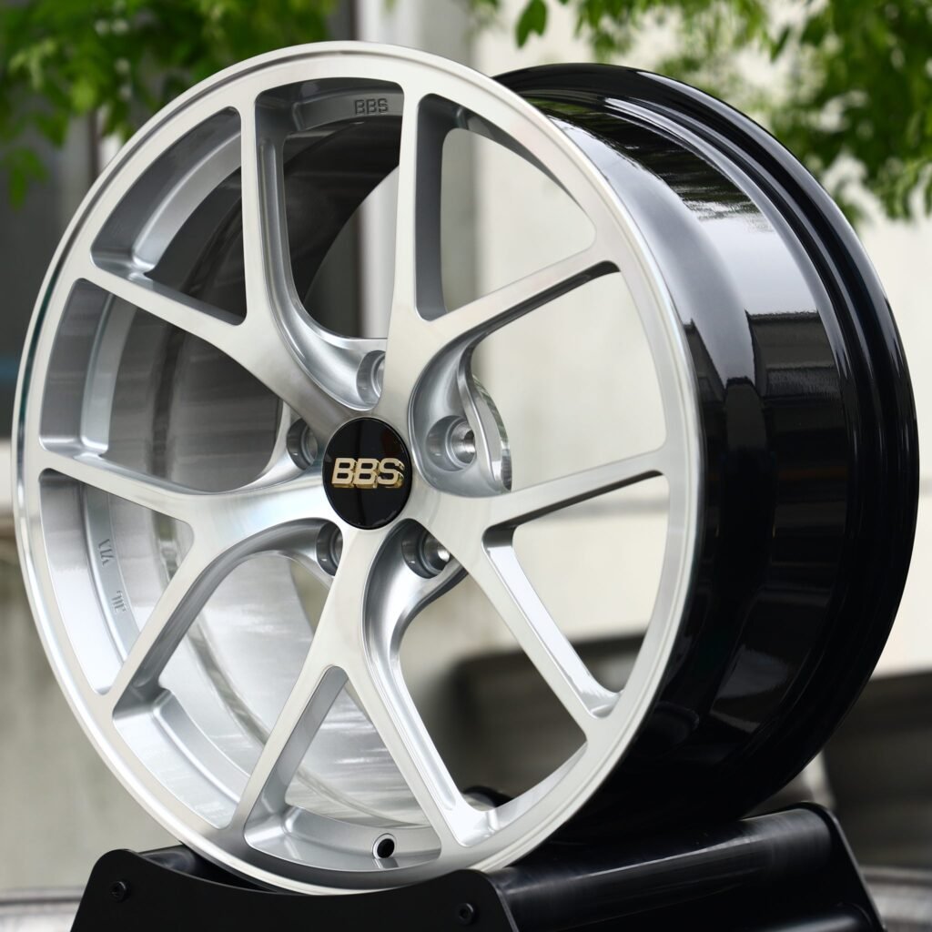 BMW M3 wheels – Brushed Silver 5 Y-Spoke (BBS-Style), angled view