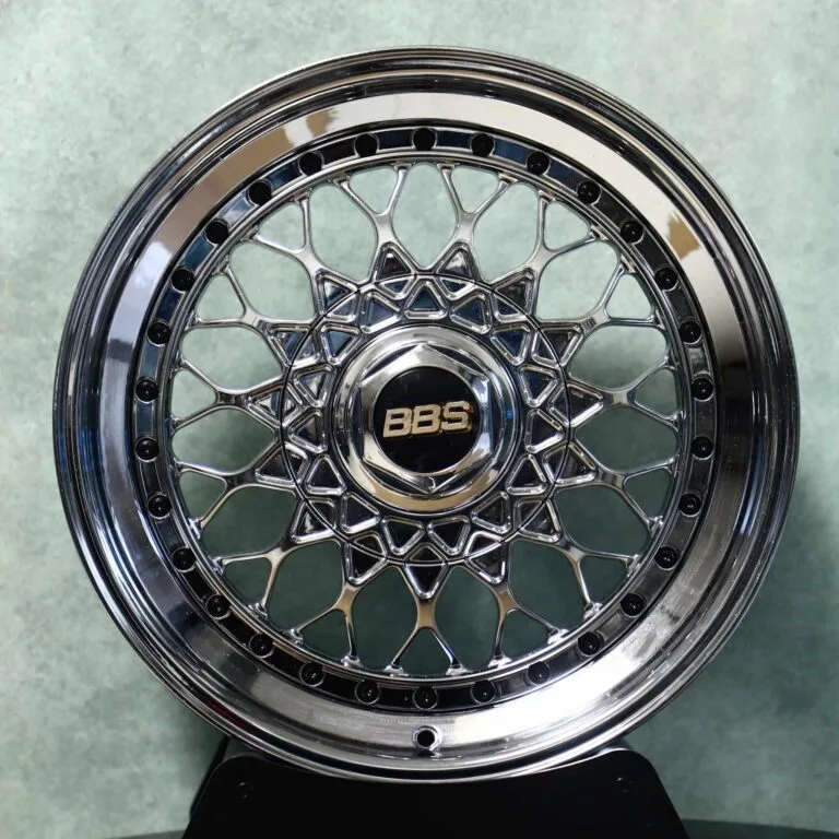 BBS-Style Chrome Mesh Deep Lip 2-Piece Forged Wheels – Porsche 911 / M3, front view
