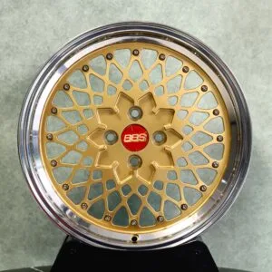 BBS-Style Gold Mesh Polished Lip 2-Piece Forged Wheels – Mazda MX-5 / Cooper Fitment (4-Lug)