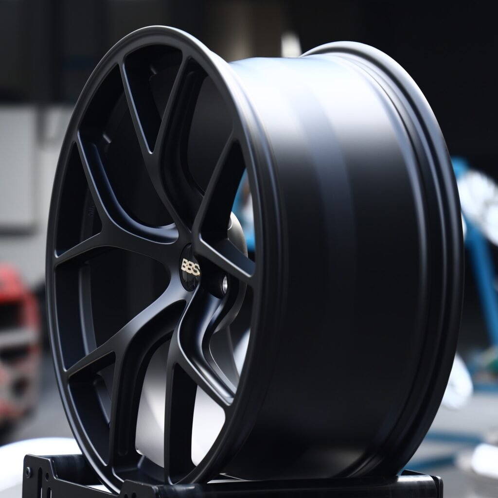 5x130 wheels – Matte Black 5 Y-Spoke (BBS-Style), side view