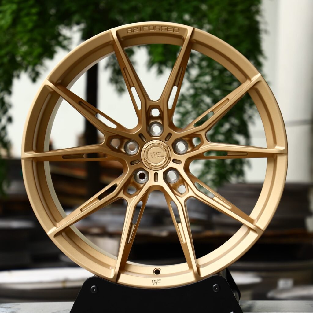 BMW M3 G80 wheels – Gold Side-Milled (Wheelforce-Style), front view