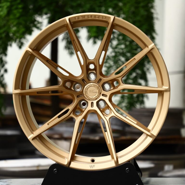 BMW M3 G80 wheels – BBS WF Gold Side-Milled, front view