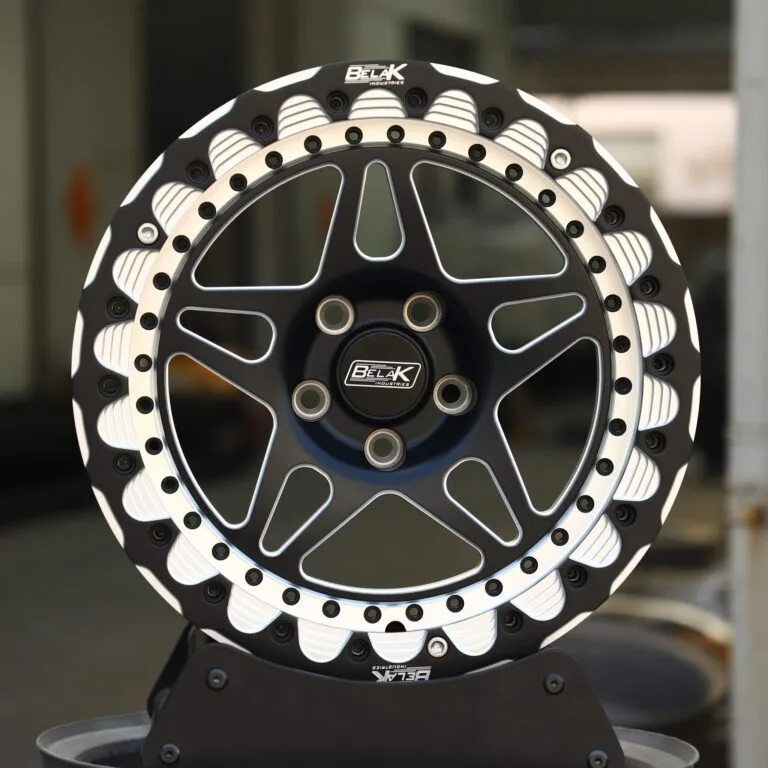 Ford Mustang wheels – Belak Custom Finish 5-Star Spoke Racing, front view