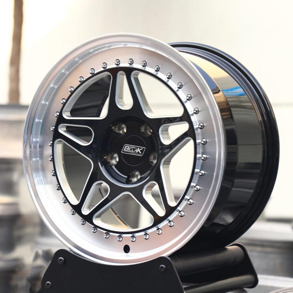 5x114.3 wheels – Belak 5-Star Spoke Riveted Wide Lip, side view