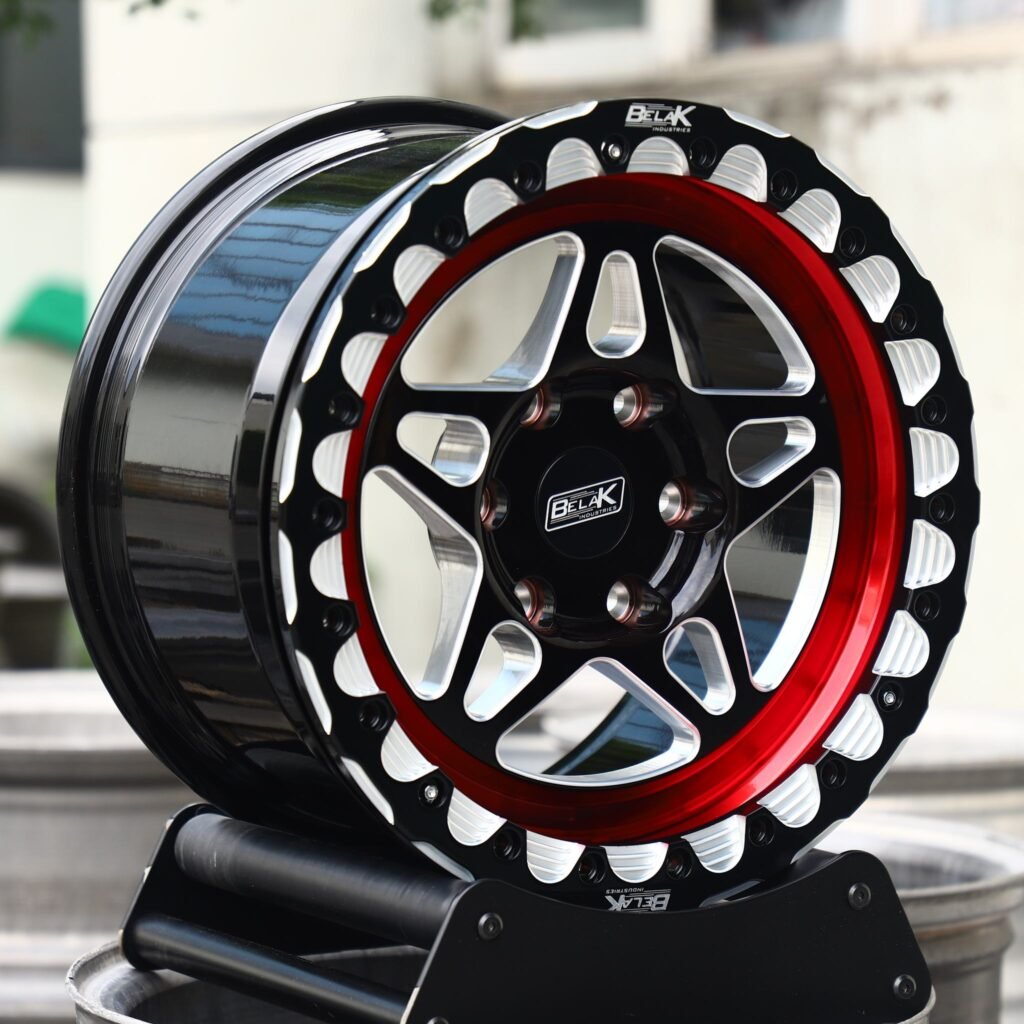 Toyota 4Runner wheels – Belak Custom Finish Racing 5-Star Spoke, angled view