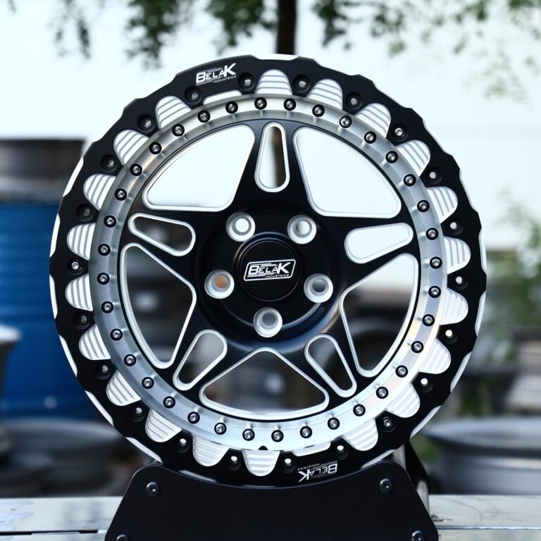 Chevrolet Silverado wheels – Belak Gloss Black 5-Star Spoke Beadlock, front view