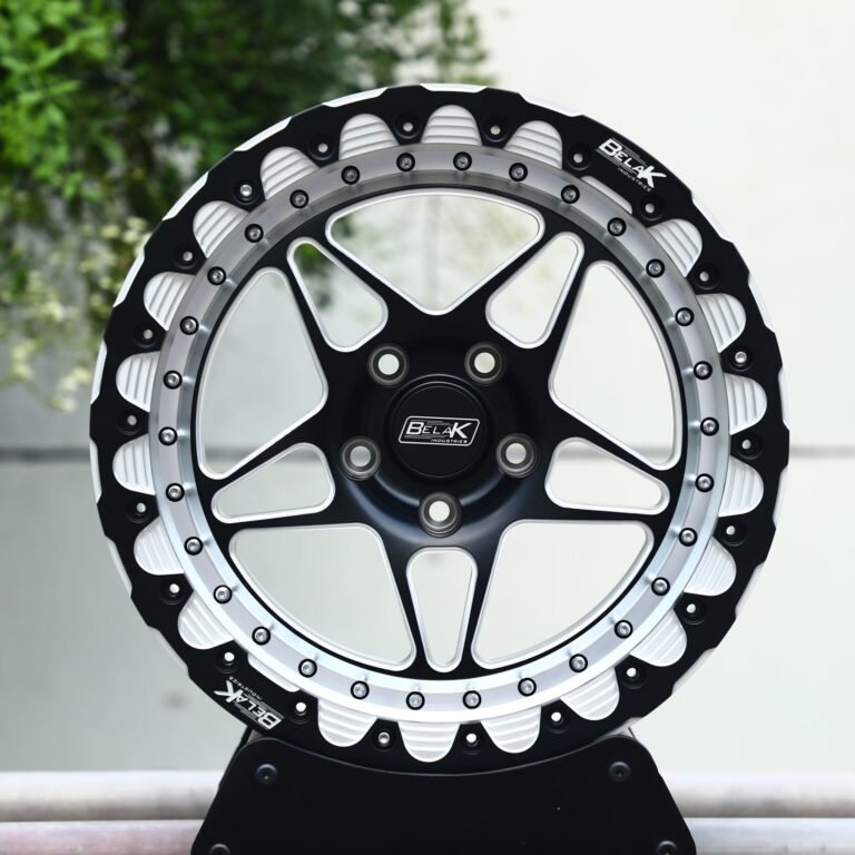Chevrolet Silverado wheels – Belak Gloss Black 5-Star Spoke Beadlock, front view