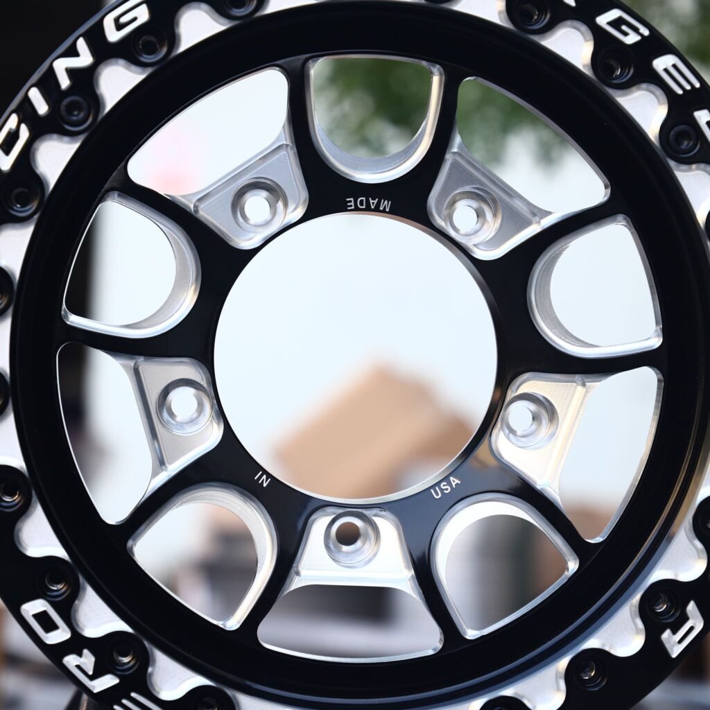 Toyota Tacoma wheels – Belak Industries 10-Spoke Mesh Beadlock Gloss Black Milled, lip and barrel detail