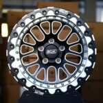 Belak Industries 10-Spoke Mesh Mirror Milled Beadlock Forged Drag Racing Wheels – Ford Mustang / Chevrolet Corvette Fitment (5-Lug) – Design 4