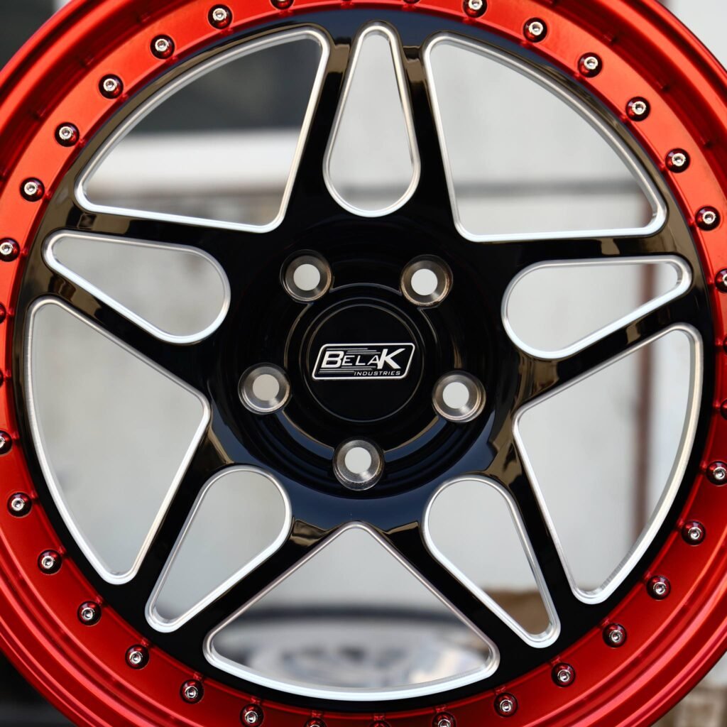 Audi A4 B9 wheels – Belak Industries 2-Piece 10-Spoke Mesh Deep Lip Mirror Milled, lip and barrel detail
