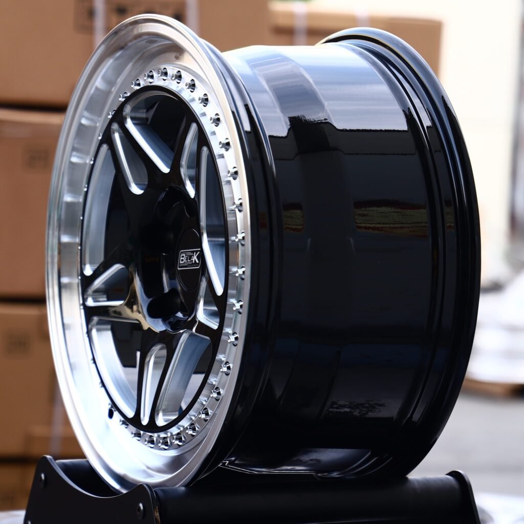 5x114.3 wheels – Belak Industries 2-Piece 5-Spoke Beadlock Mirror Milled, side view