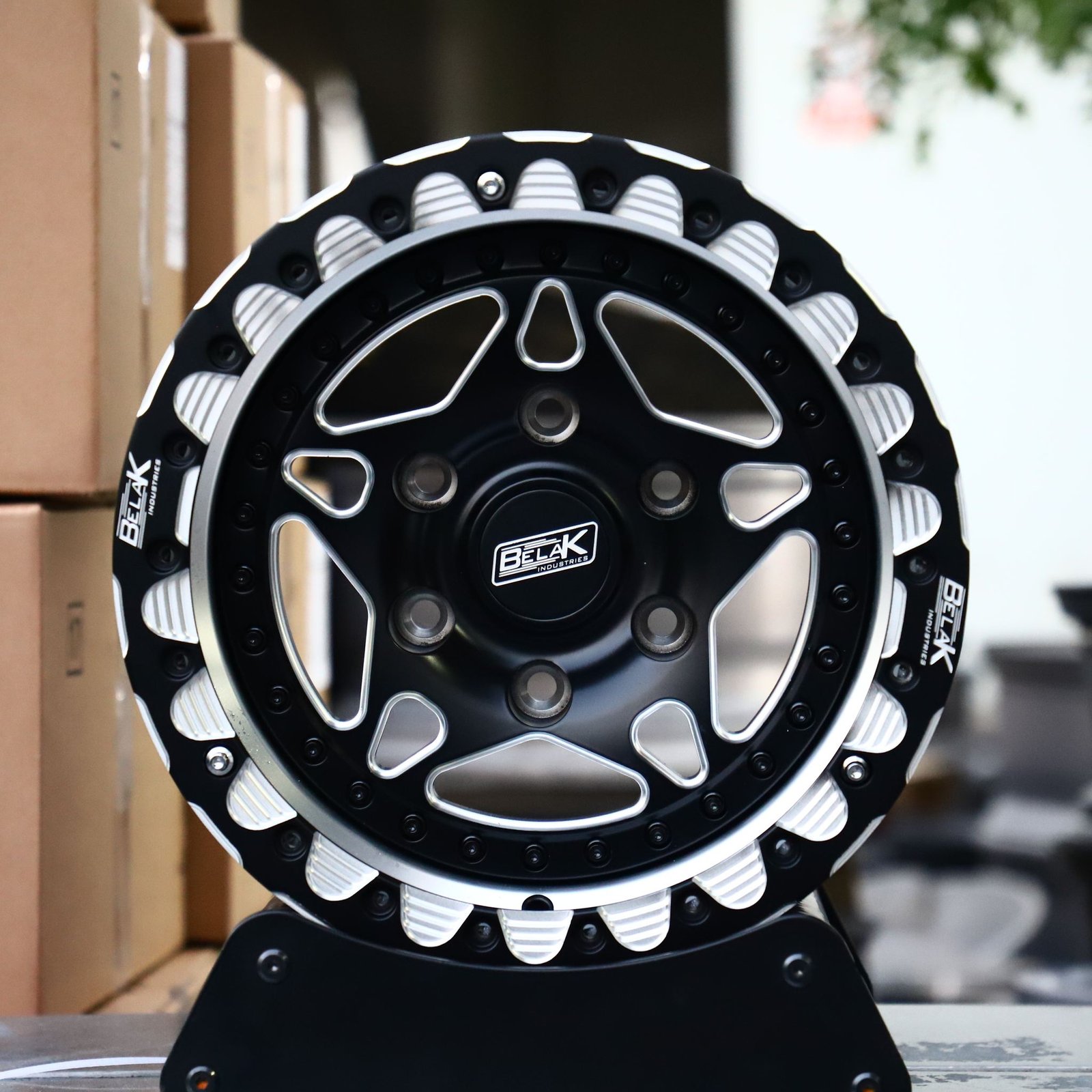 Ford F-150 wheels – Belak Industries 5-Spoke Beadlock Mirror Milled, front view