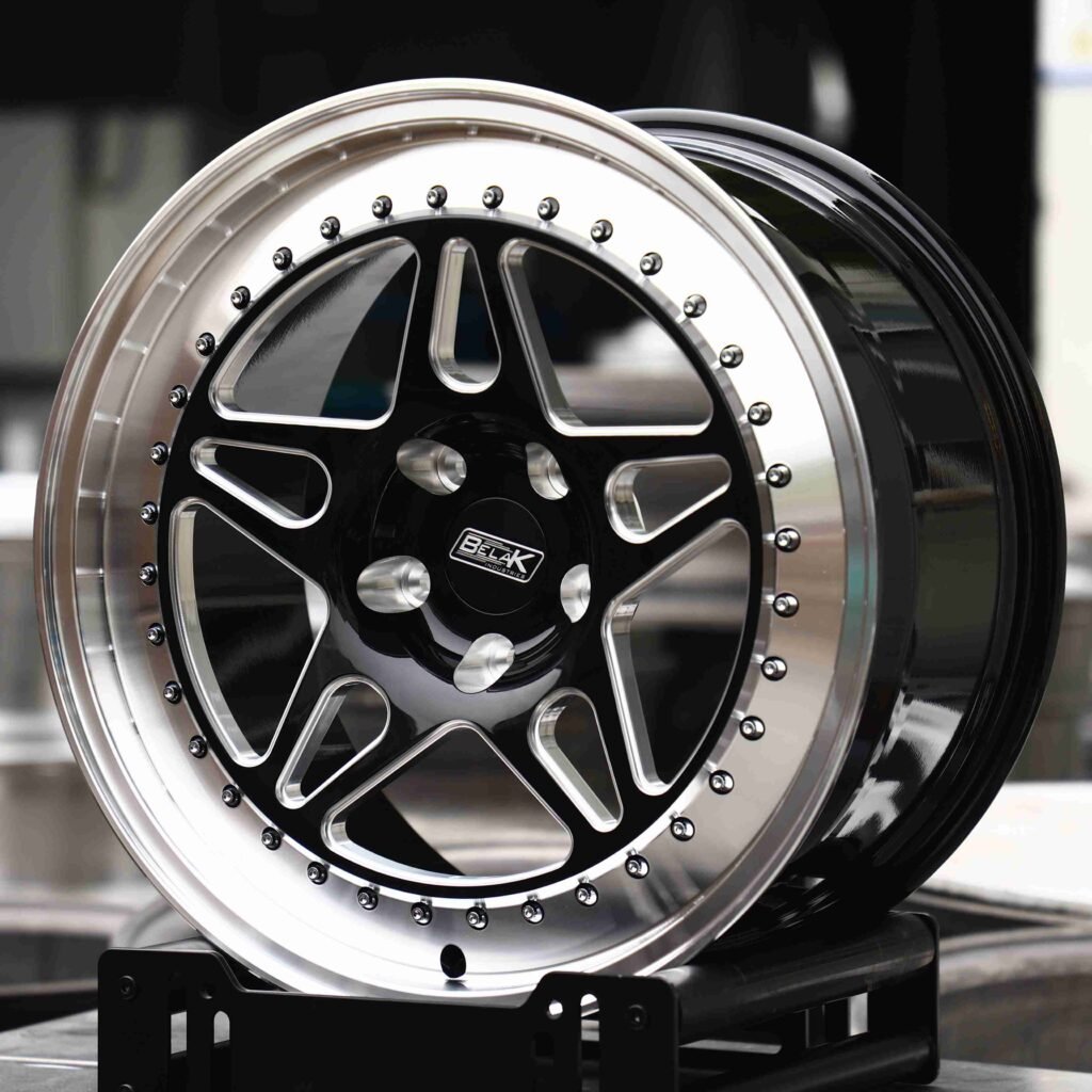 Belak Matte Silver Deep Lip Riveted Forged Wheels - Chevrolet Corvette / Ford Mustang Fitment (5-Lug) view 2