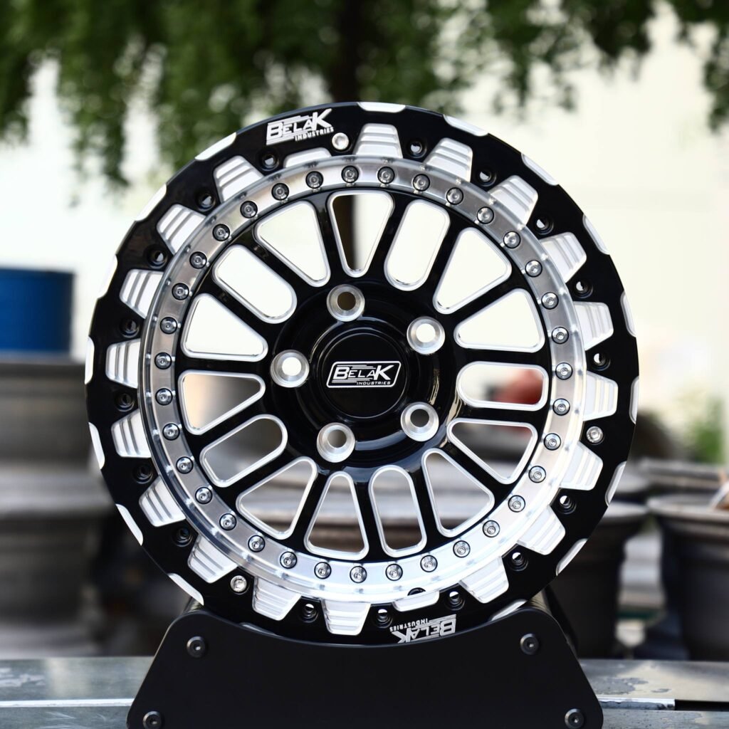 Belak Silver / Gloss Black Beadlock Forged Truck Racing Wheels – Chevrolet Silverado / Ford F-150 Fitment (6-Lug) Truck Racing forged wheel