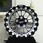 Belak-Style Gloss Black / Mirror Milled Mesh Beadlock Forged Drag Racing Wheels – Ford Mustang / Corvette C7 Fitment (5-Lug)