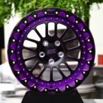 Belak-Style Gloss Black / Purple Mesh Beadlock Forged Drag Racing Wheels – Ford Mustang / Corvette C7 Fitment (5-Lug)