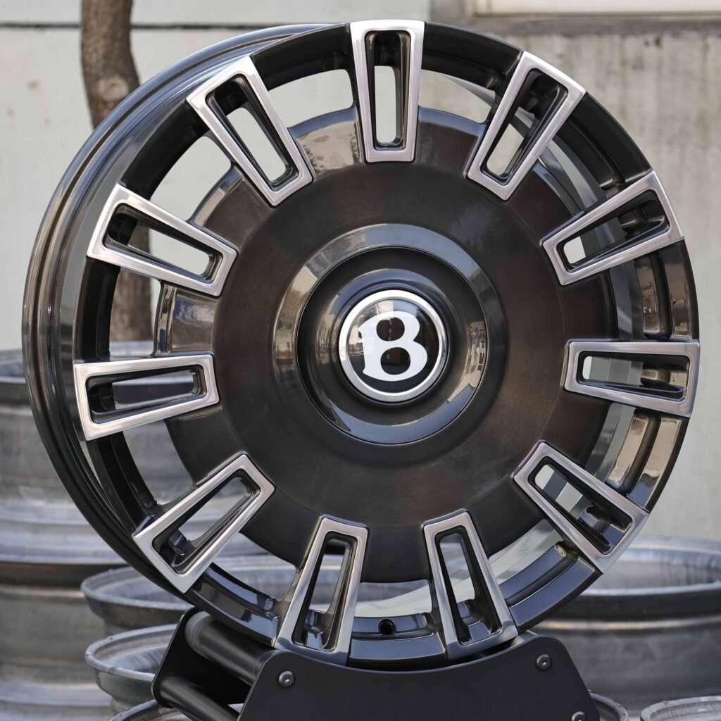 Bentley Style Matte Silver Full-Face Machined Face Forged Wheels - Bentley Continental GT / Bentley Bentayga Fitment (5-Lug) view 2