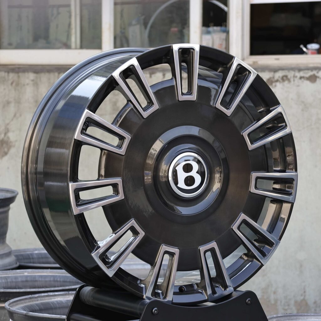 Bentley Style Matte Silver Full-Face Machined Face Forged Wheels - Bentley Continental GT / Bentley Bentayga Fitment (5-Lug) view 4