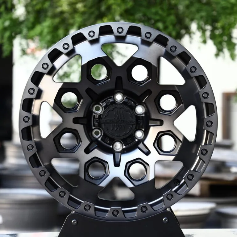 Toyota 4Runner wheels – Black Bear Custom Finish Exposed Bolt Detail, front view