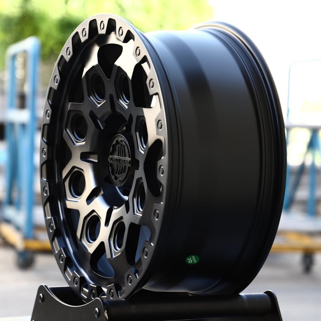 6x139.7 wheels – Black Bear Custom Finish Exposed Bolt Detail, side view