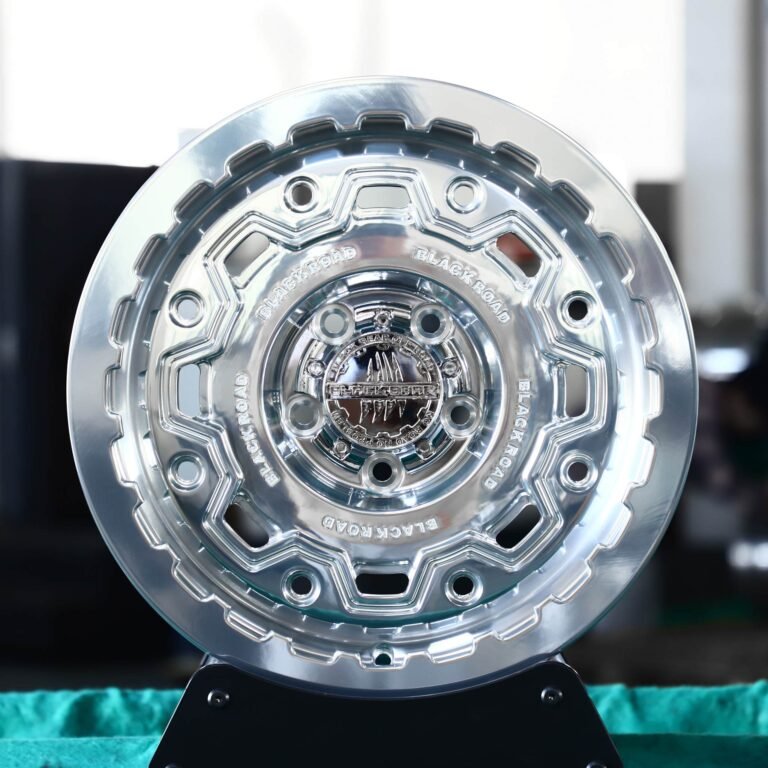 Jeep Wrangler wheels – Black Bear Custom Finish Mirror Polished, front view