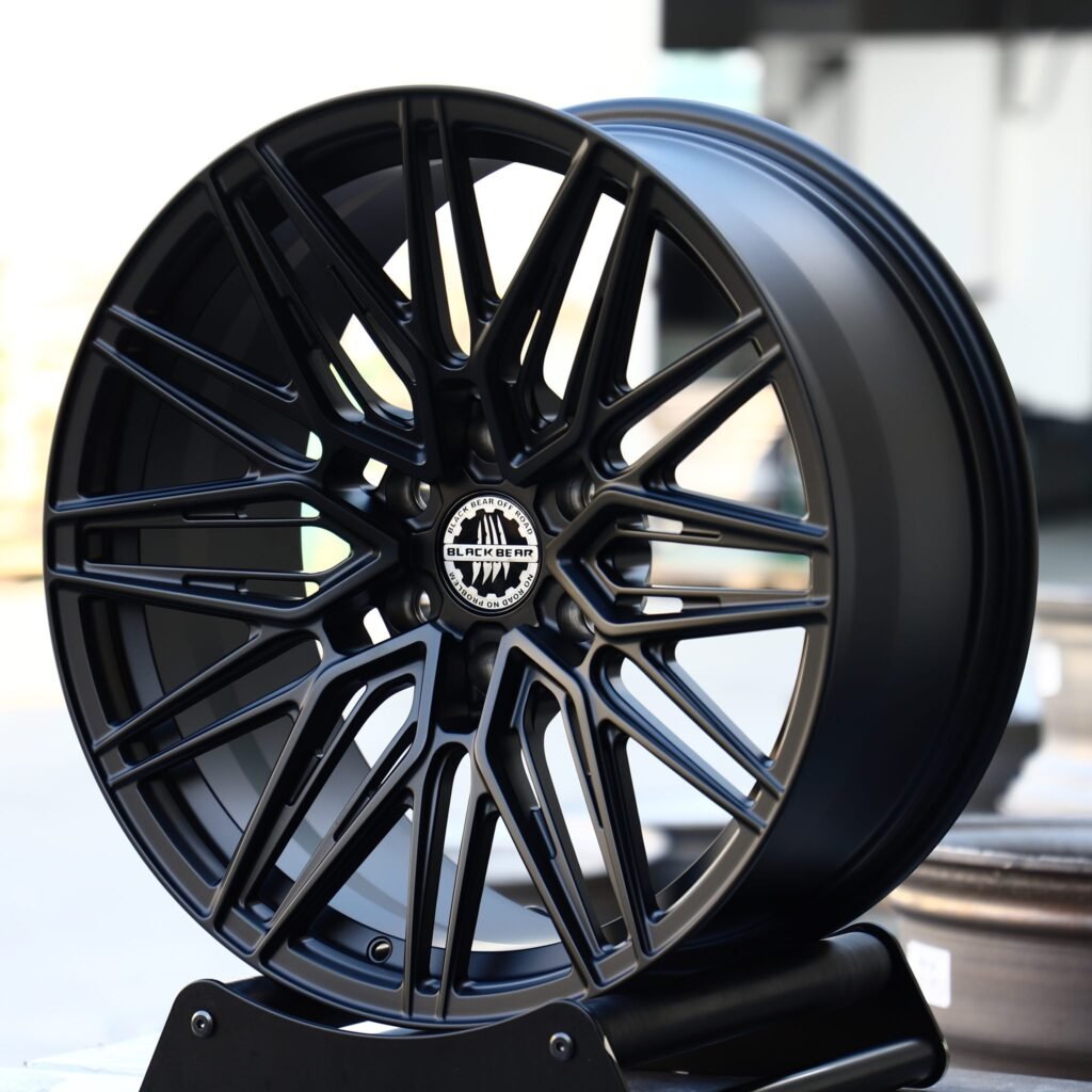 Toyota Tacoma wheels – Black Bear Gloss Black 10 Y-Spoke Side-Milled, angled view