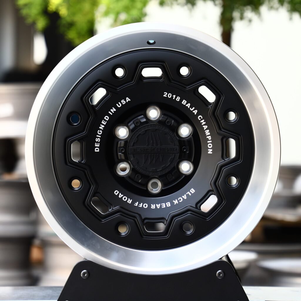 Toyota 4Runner wheels – Black Bear Gloss Black Deep Lip, front view