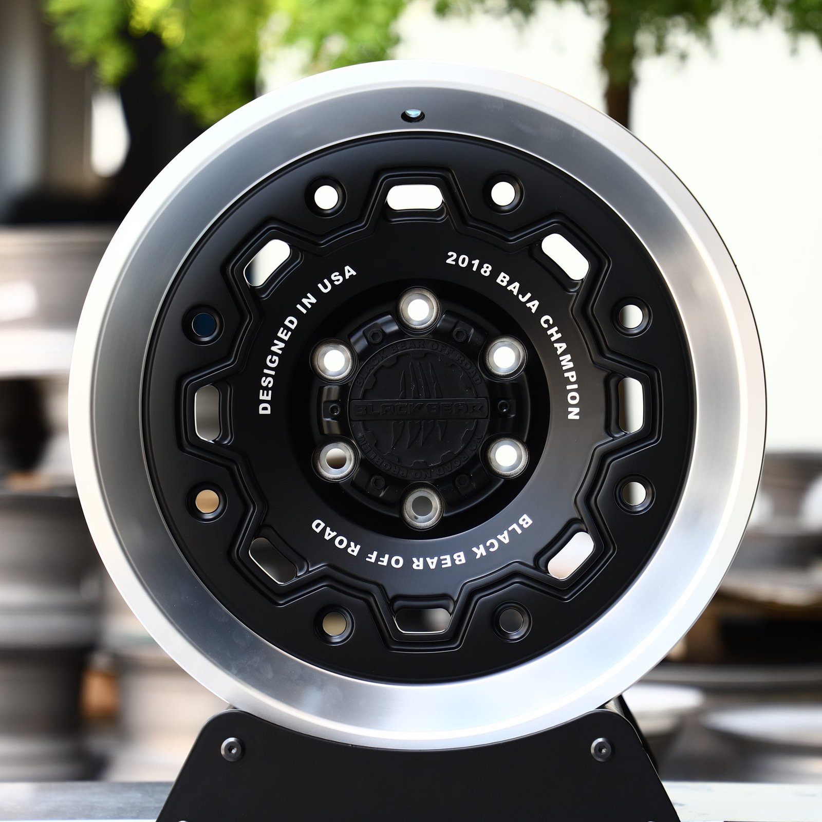 Toyota 4Runner wheels – Black Bear Gloss Black Deep Lip, front view