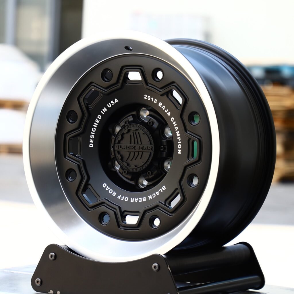 Toyota Tacoma wheels – Black Bear Gloss Black Deep Lip, angled view
