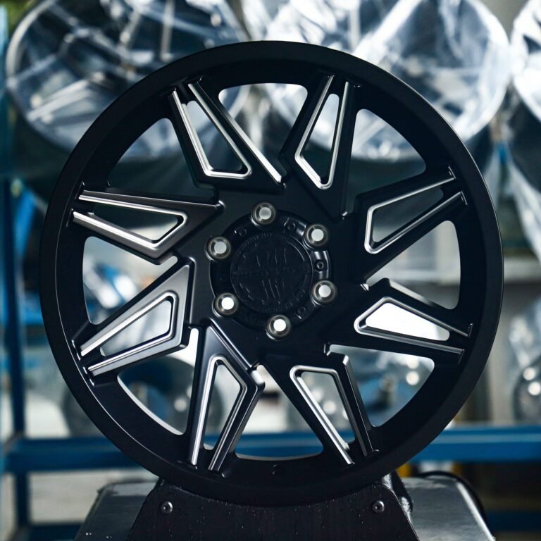 Toyota 4Runner wheels – Black Bear Gloss Black Milled Lip, front view