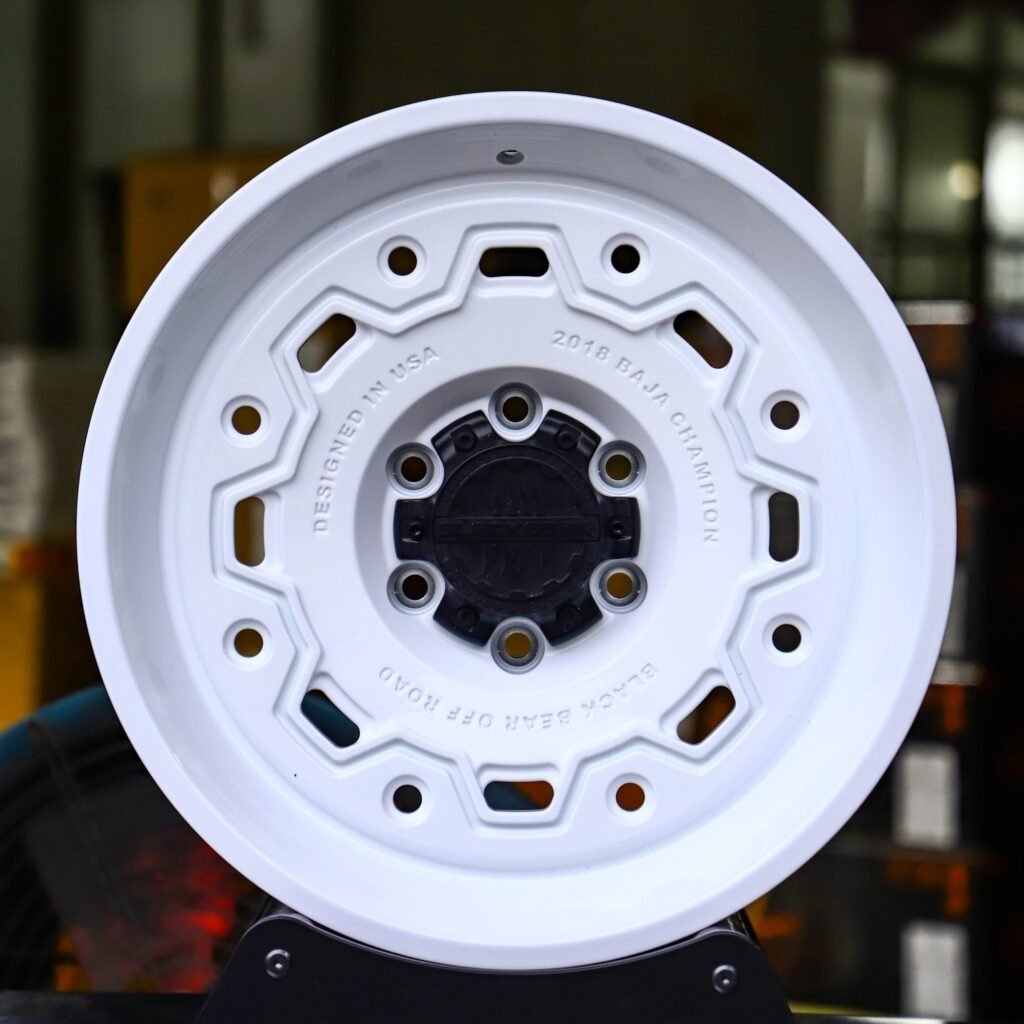 Ford F-150 wheels – Black Bear Gloss White Deep Lip, front view