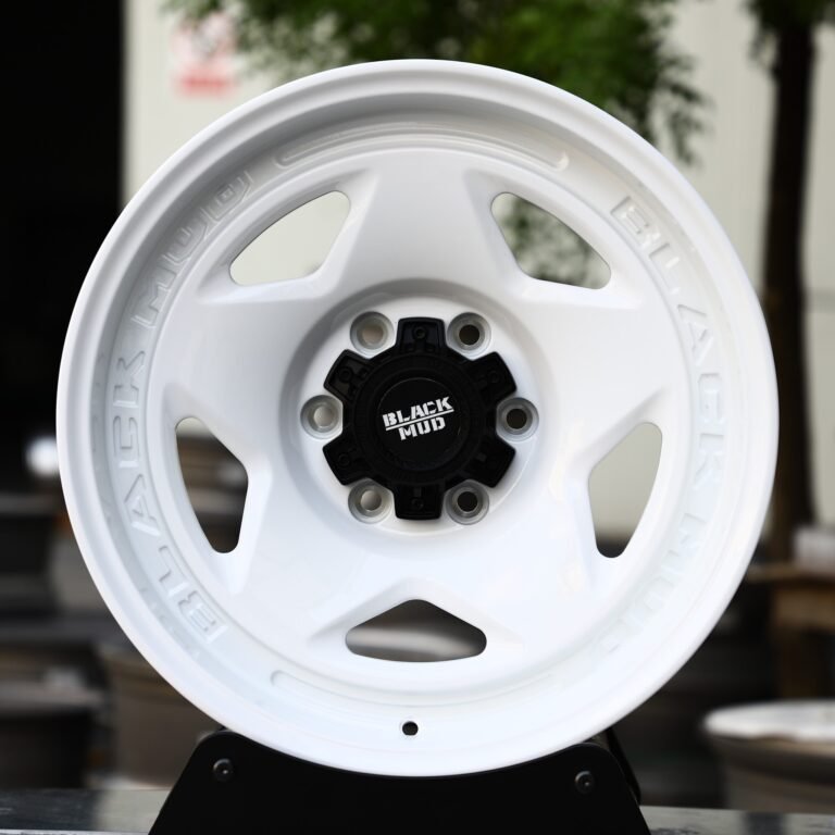 Toyota 4Runner wheels – Black Mud Custom Finish 5-Star Spoke Deep Lip, front view
