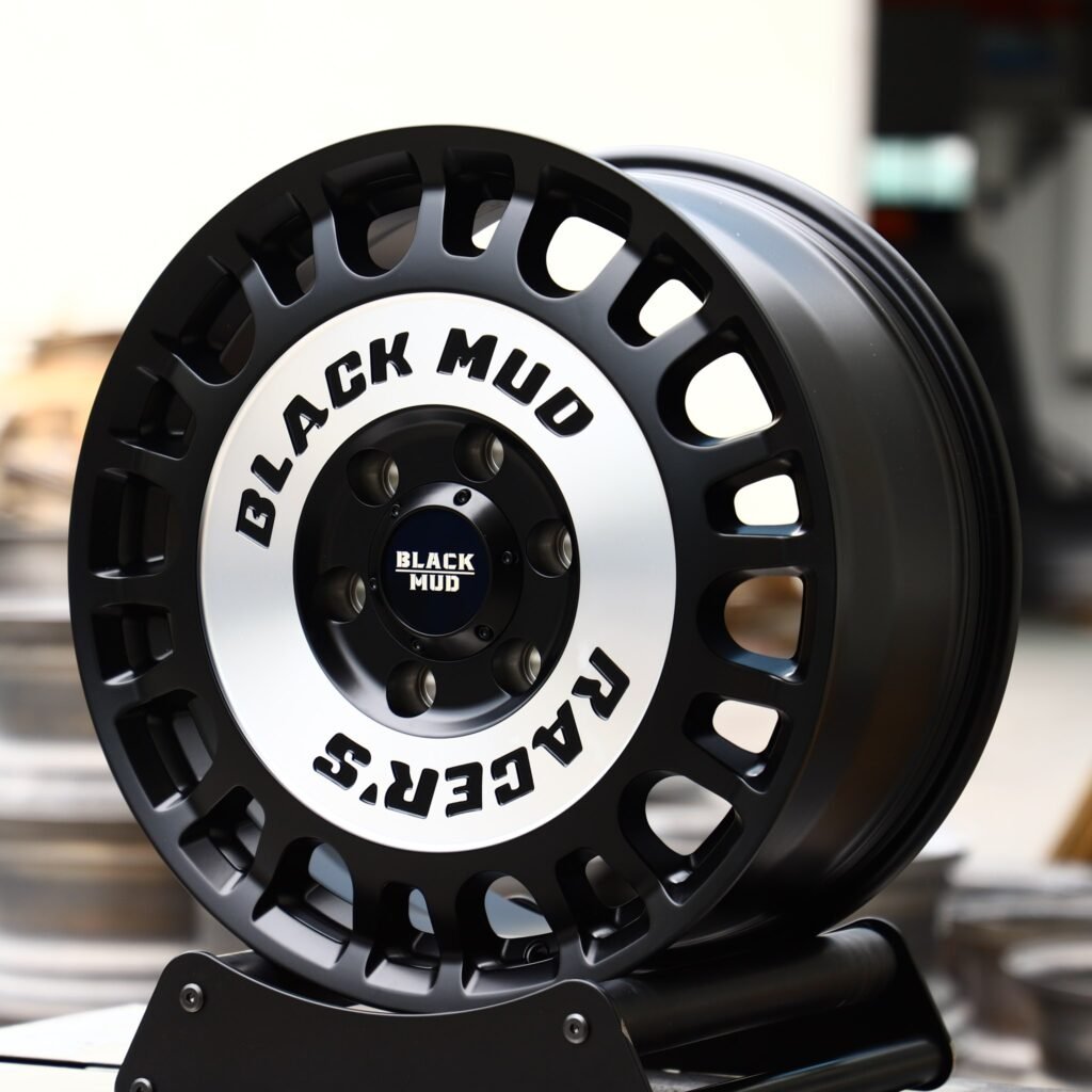 Toyota Tacoma wheels – Black Mud Gloss Black Full-Face, angled view