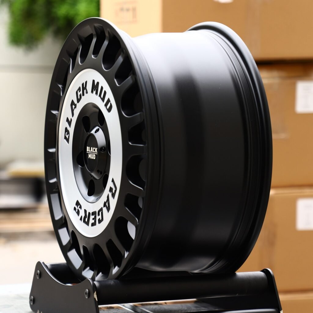6x139.7 wheels – Black Mud Gloss Black Full-Face, side view