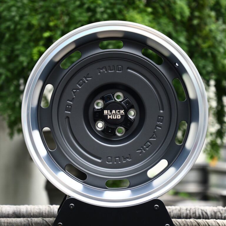Audi A6 wheels – Black Mud Gray Deep Lip, front view