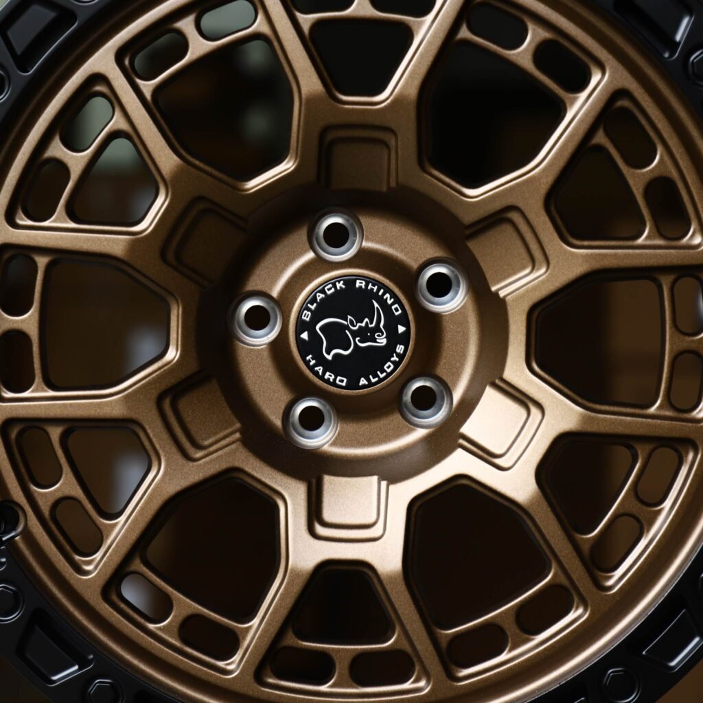Toyota 4Runner wheels – Matte Bronze Mesh Beadlock (Black Rhino-Style), lip and barrel detail