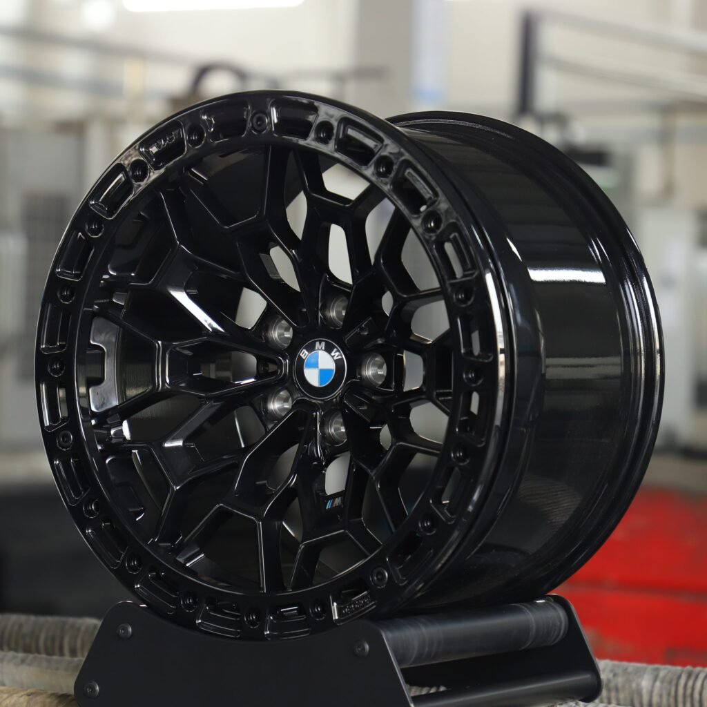 5x120 wheels – BMW M Style Gloss Black 5-Spoke Beadlock Cut-Out, side view