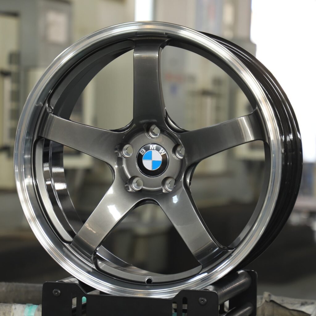 BMW M5 wheels – BMW M Style Metallic Gray 5-Spoke Deep Lip, angled view