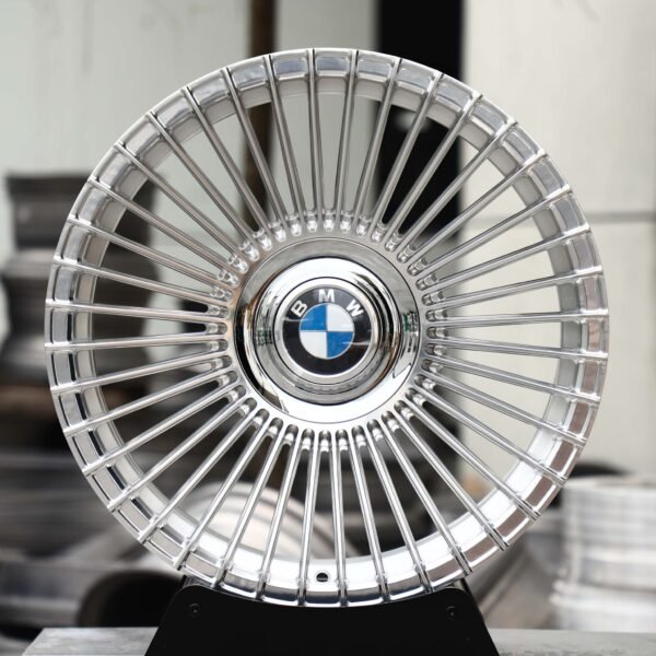 BMW M3 wheels – Brushed Silver Multi-Spoke Turbine (BMW OEM-Style), front view
