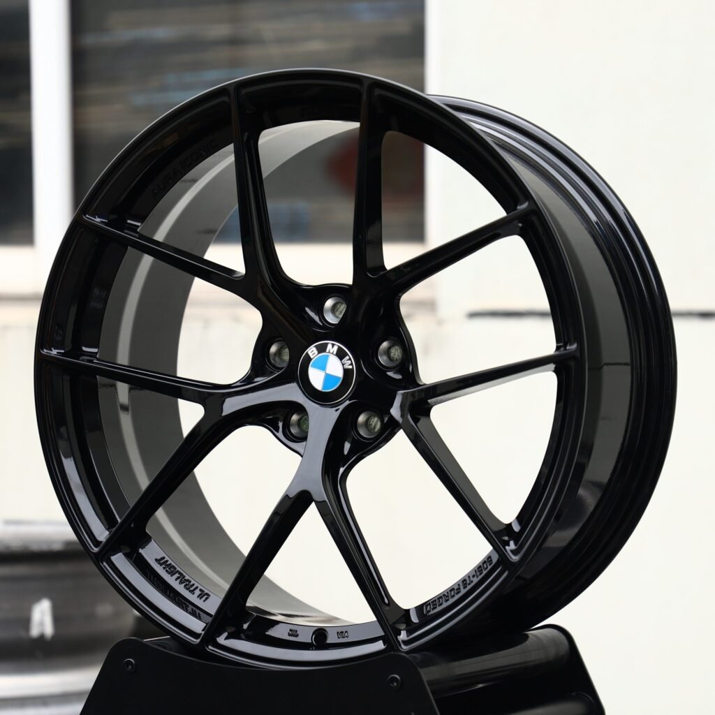 5x120 wheels – Gloss Black 5 Y-Split-Spoke (BMW OEM-Style), side view