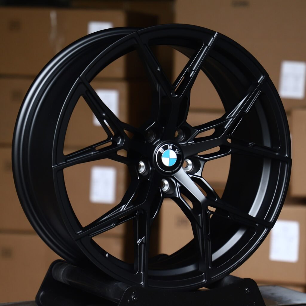 BMW M5 wheels – Gloss Black 5 Y-Spoke (BMW OEM-Style), angled view