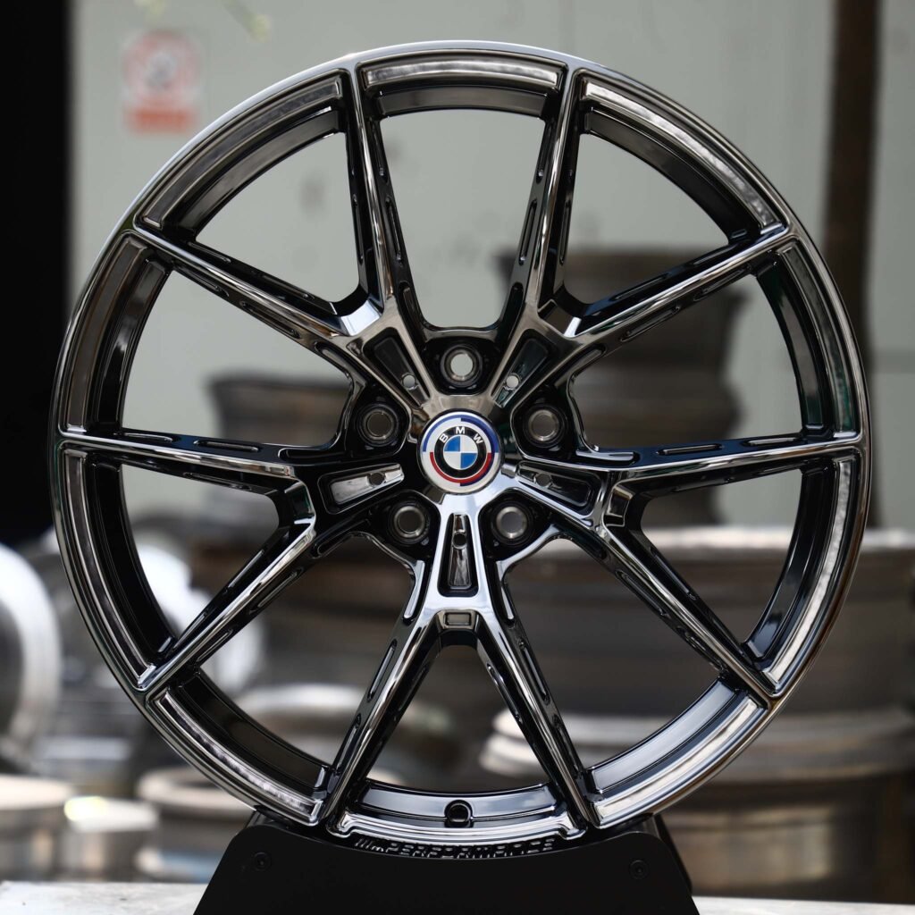 BMW M3 wheels – Gloss Black Machined 5 Y-Spoke (BMW OEM-Style), front view